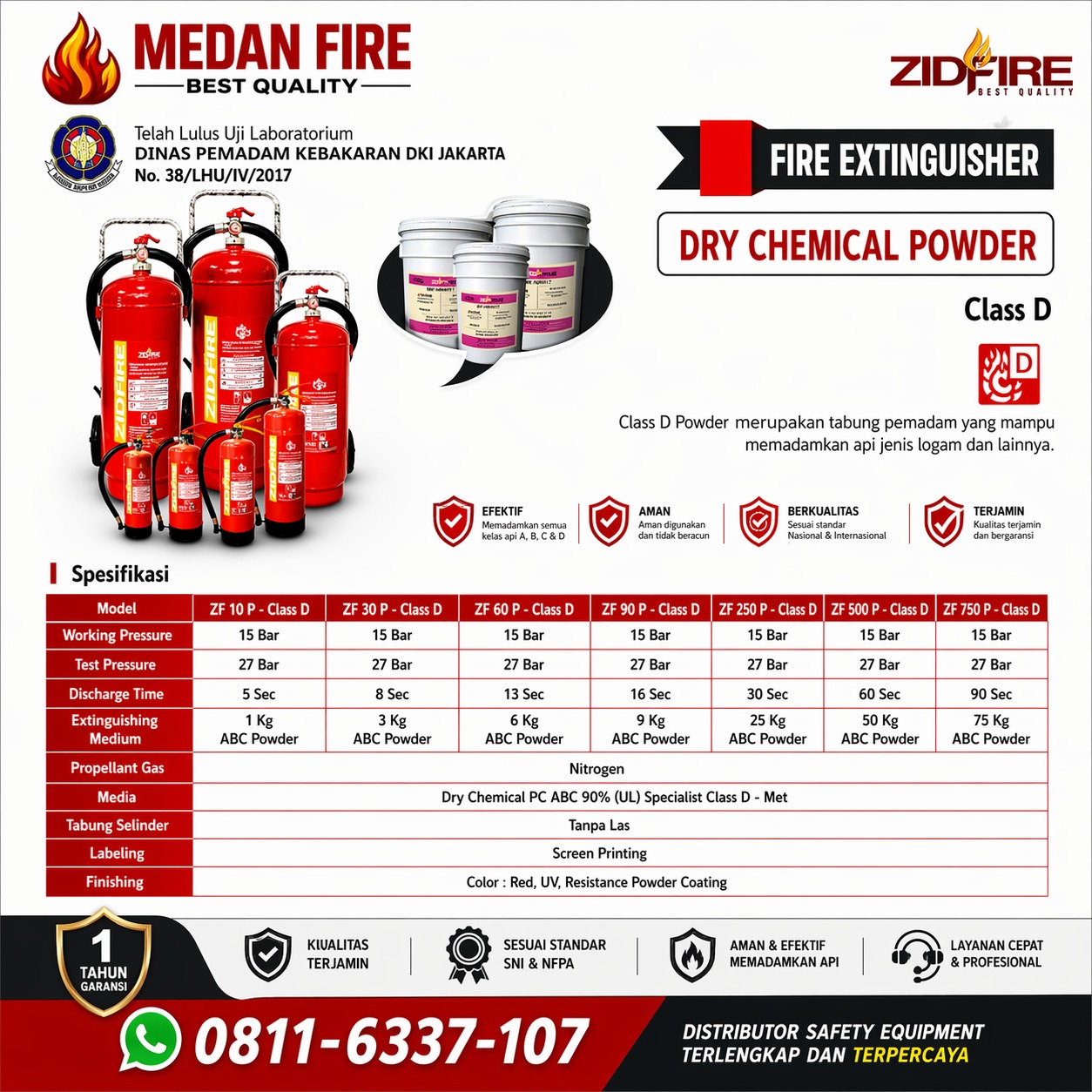  Fire Extinguisher Dry Chemical Powder Kelas D